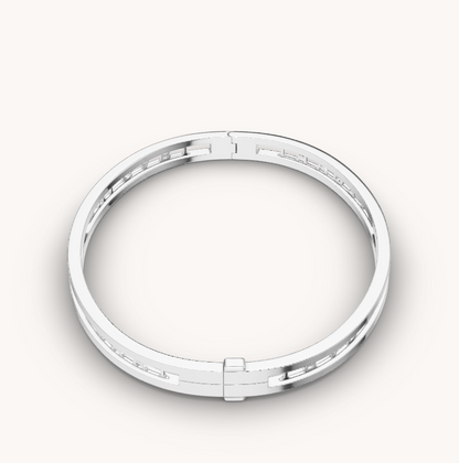 [Lume Jewelry]ZERO 1 SPIRAL LOGO SILVER BRACELET