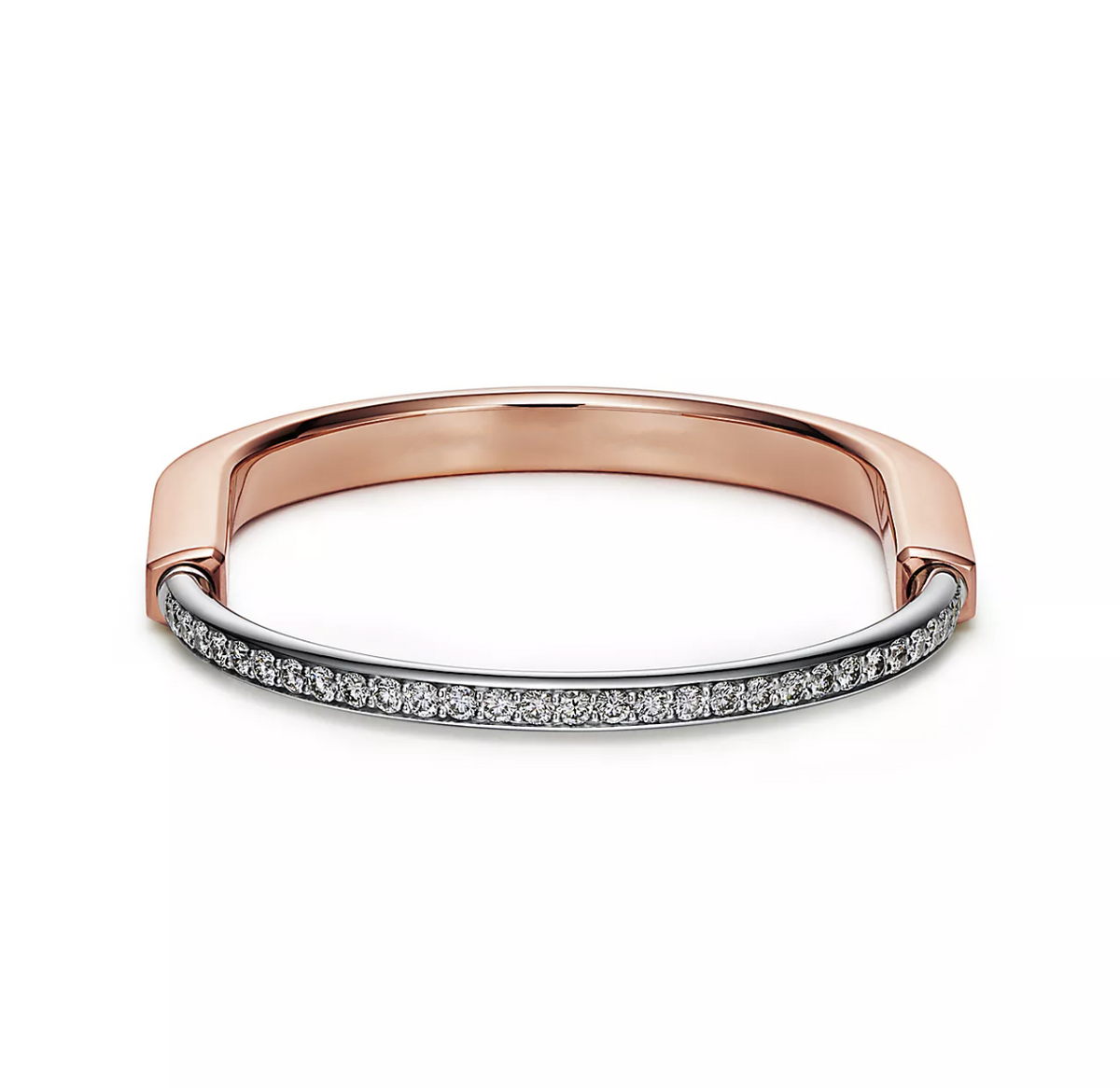 [Lume Jewelry]LOCK BRACELET ROSE AND WHITE GOLD DIAMOND