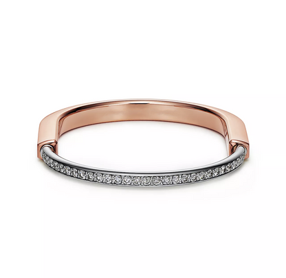 [Lume Jewelry]LOCK BRACELET ROSE AND WHITE GOLD DIAMOND