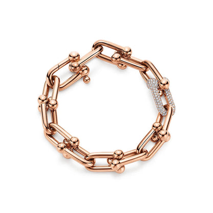 [Lume Jewelry]HARDWEAR BRACELET PINK GOLD AND SILVER DIAMOND