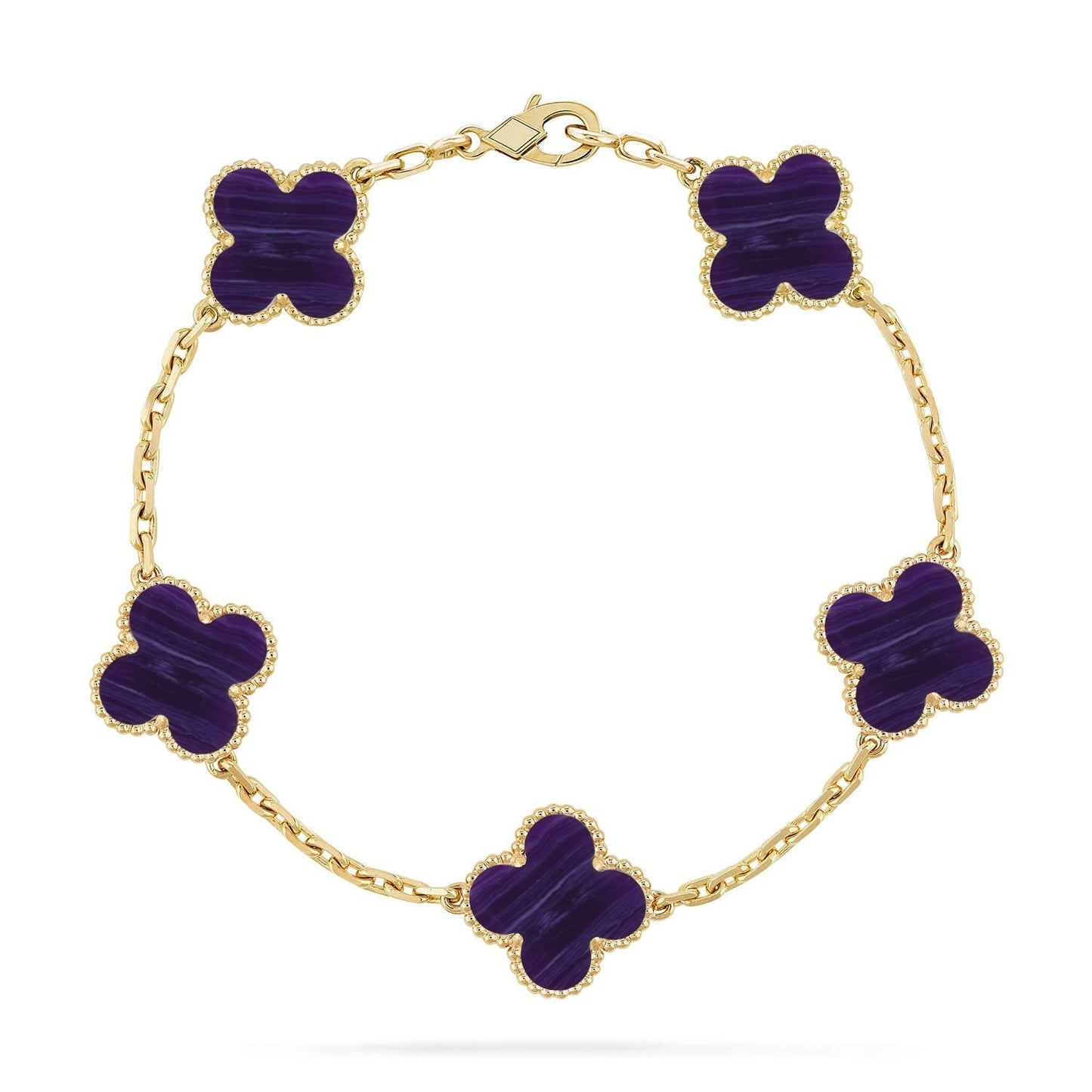 [Lume Jewelry]New CLOVER 5 MOTIF PURPLE STRIPES BRACELET COLLECTION