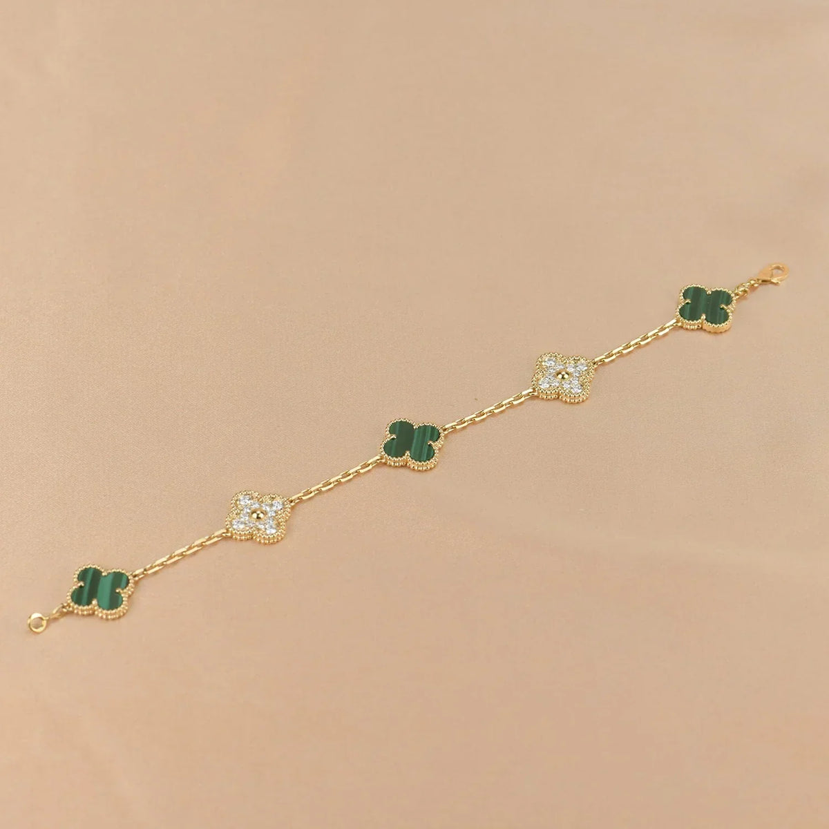[Lume Jewelry]New  CLOVER 5 MOTIF MALACHITE BRACELET COLLECTION