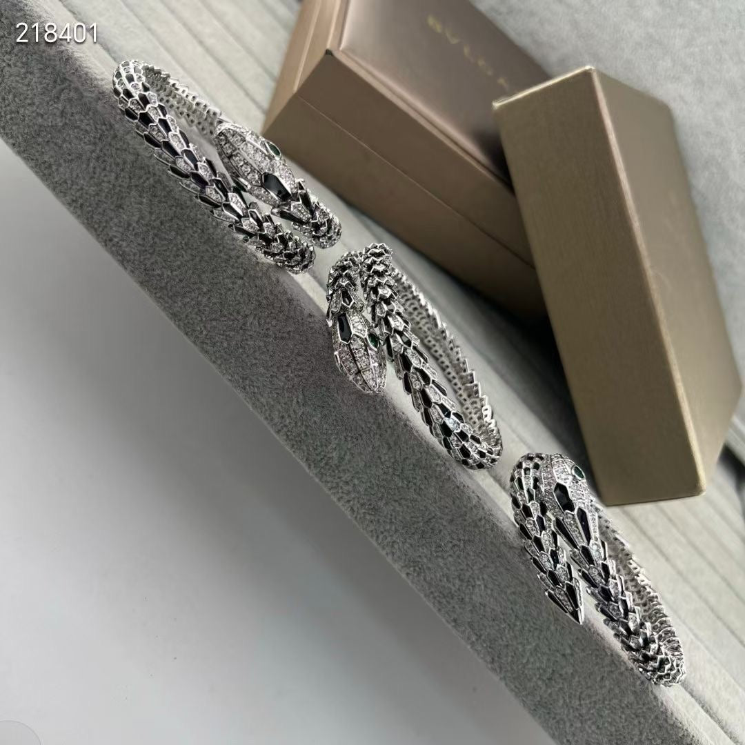 [Lume Jewelry]NEW OBSIDIAN & DIAMOND SERPENT BRACELET