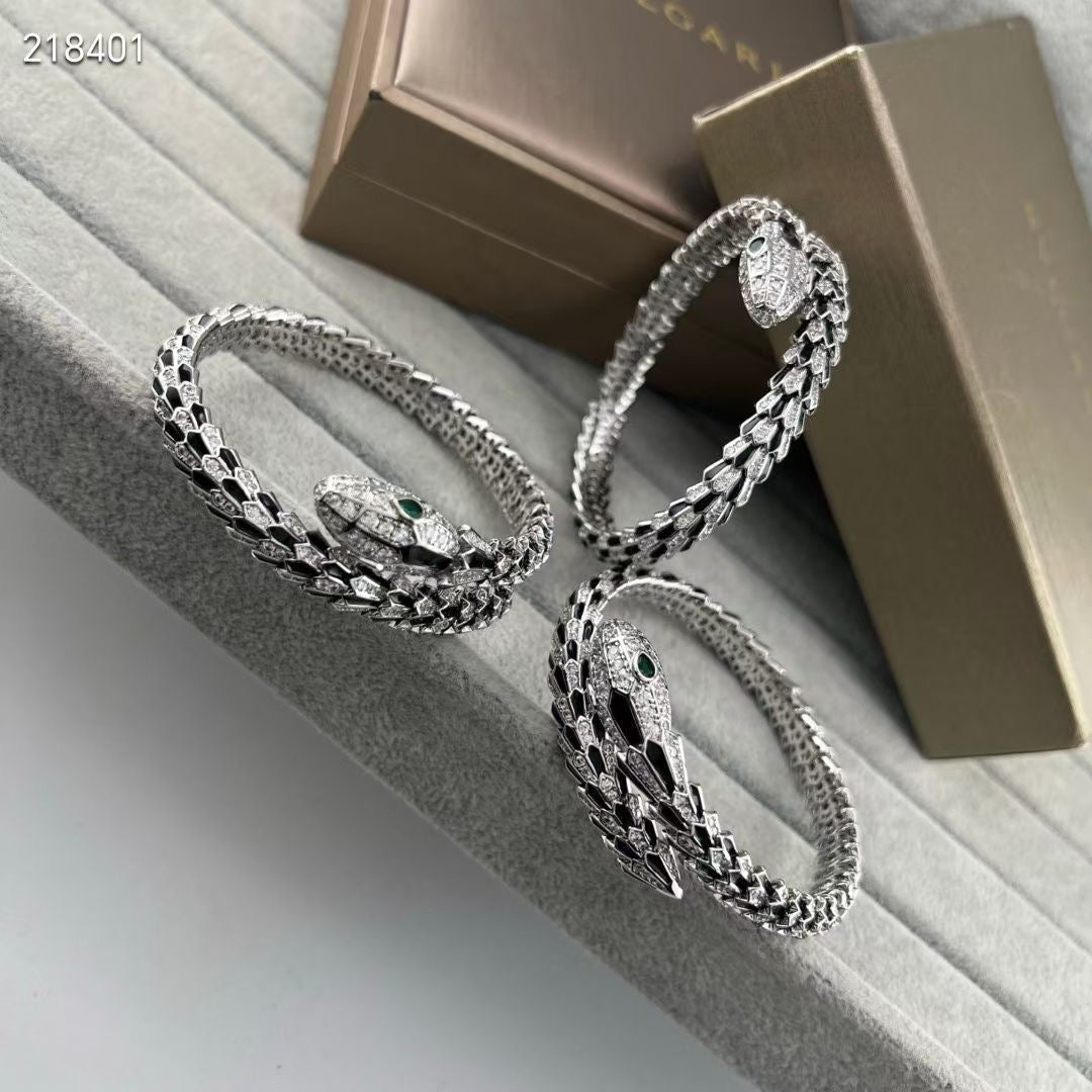 [Lume Jewelry]NEW OBSIDIAN & DIAMOND SERPENT BRACELET