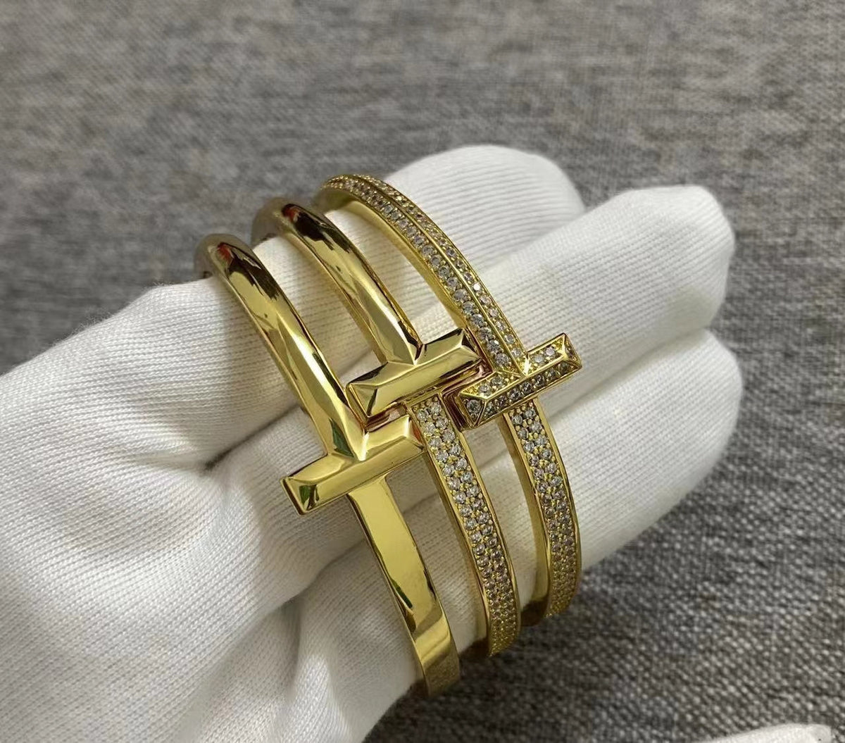 [Lume Jewelry]T1 WIDE HINGED BANGLE BRACELET
