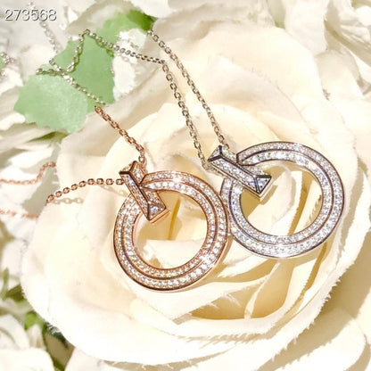 [Lume Jewelry]T1 CIRCLE DIAMOND PAVED MEDIUM NECKLACE