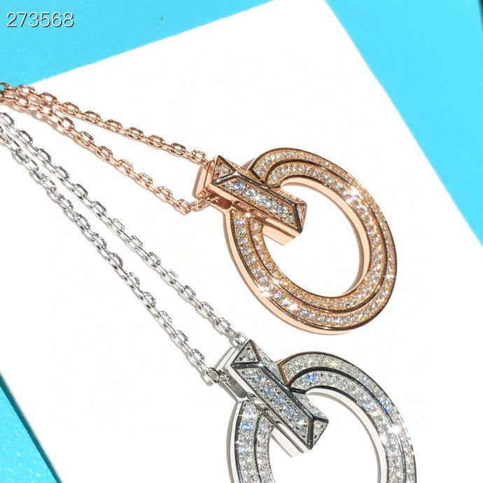[Lume Jewelry]T1 CIRCLE DIAMOND PAVED MEDIUM NECKLACE