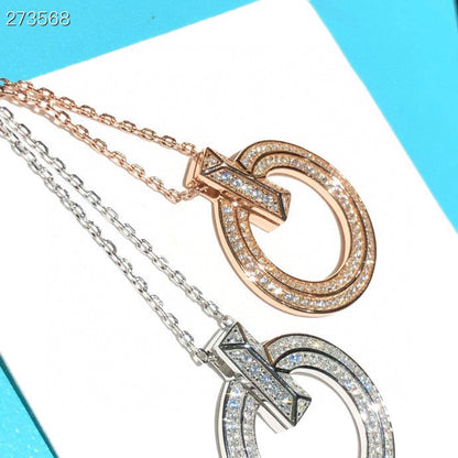 [Lume Jewelry]T1 CIRCLE DIAMOND PAVED MEDIUM NECKLACE