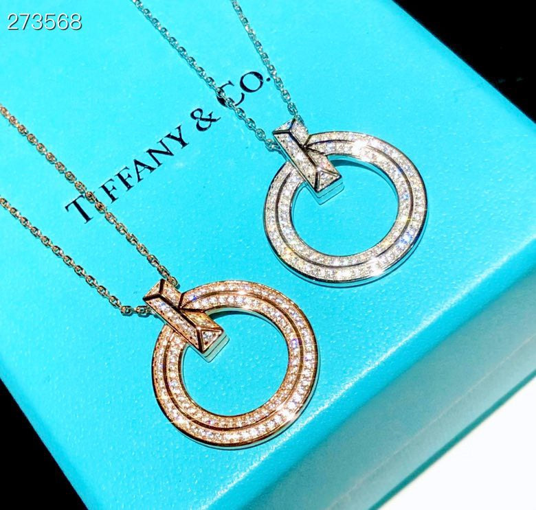[Lume Jewelry]T1 CIRCLE DIAMOND PAVED MEDIUM NECKLACE