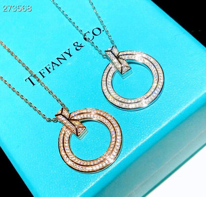 [Lume Jewelry]T1 CIRCLE DIAMOND PAVED MEDIUM NECKLACE