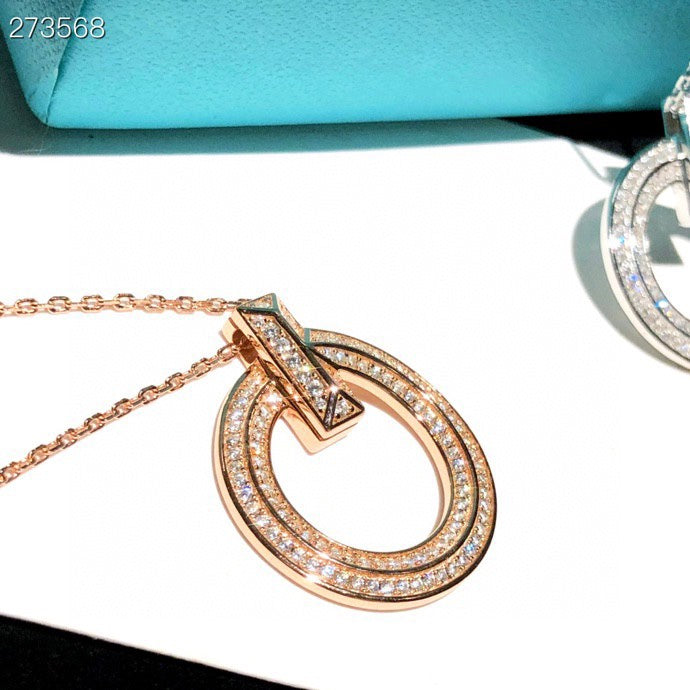 [Lume Jewelry]T1 CIRCLE DIAMOND PAVED MEDIUM NECKLACE