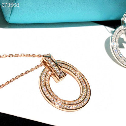[Lume Jewelry]T1 CIRCLE DIAMOND PAVED MEDIUM NECKLACE