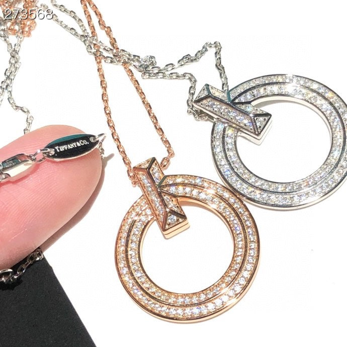 [Lume Jewelry]T1 CIRCLE DIAMOND PAVED MEDIUM NECKLACE