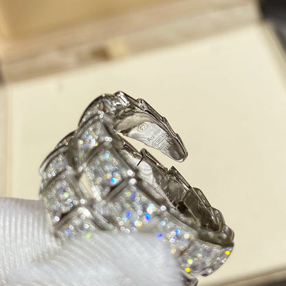 [Lume Jewelry]SERPENTI DOUBLE RING SILVER DIAMOND PAVED