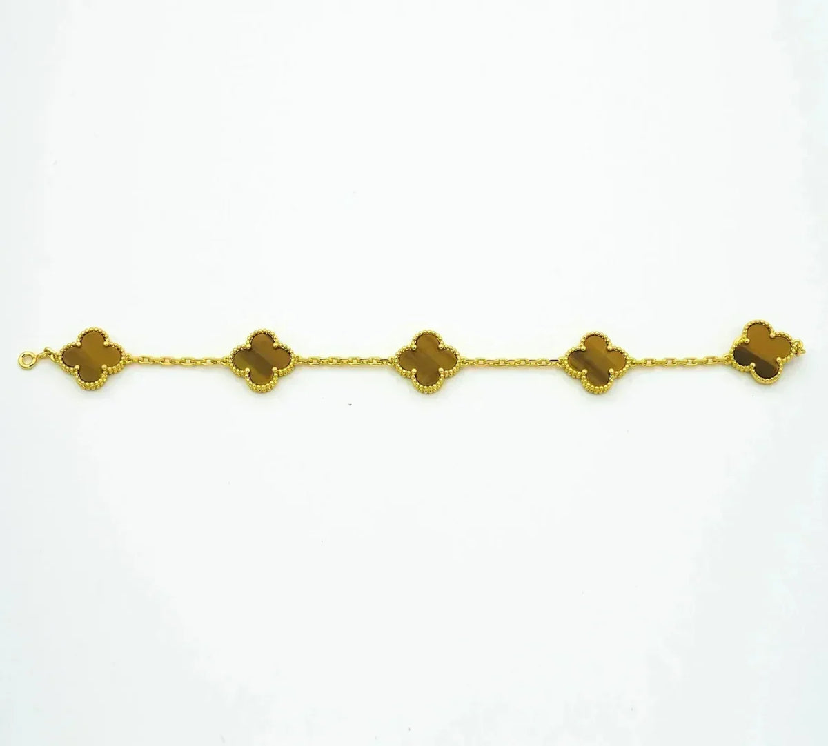 [Lume Jewelry]New  CLOVER 5 MOTIFS TIGER EYE BRACELET COLLECTION