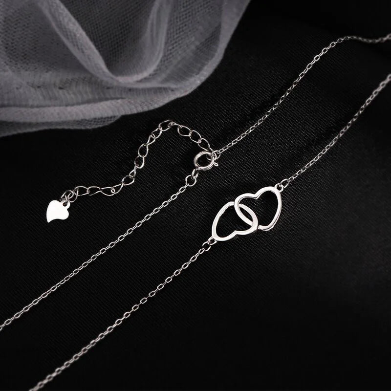 Double Heart Pendant Necklace