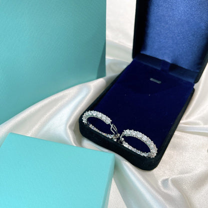 [Lume Jewelry]SILVER DIAMOND HOOP EARRINGS