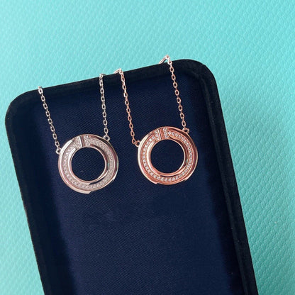 [Lume Jewelry]DIAMOND AND MOTHER OF PEARL CIRCLE PENDANT