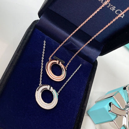 [Lume Jewelry]DIAMOND AND MOTHER OF PEARL CIRCLE PENDANT