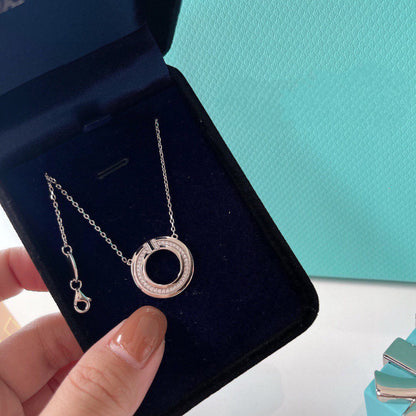 [Lume Jewelry]DIAMOND AND MOTHER OF PEARL CIRCLE PENDANT