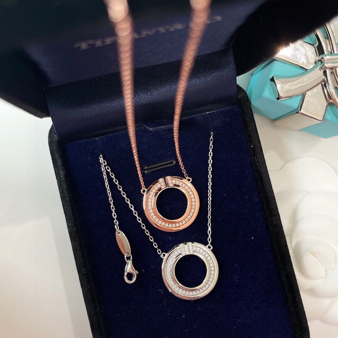 [Lume Jewelry]DIAMOND AND MOTHER OF PEARL CIRCLE PENDANT