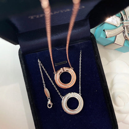[Lume Jewelry]DIAMOND AND MOTHER OF PEARL CIRCLE PENDANT