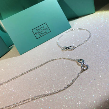 [Lume Jewelry]SILVER INFINITY DOUBLE CHAIN NECKLACE