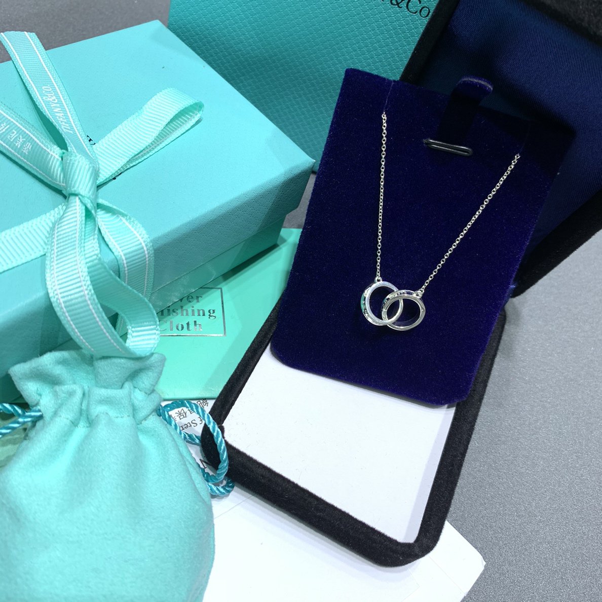 [Lume Jewelry]INTERLOCKING CIRCLES PENDANT SILVER SMALL NECKLACE
