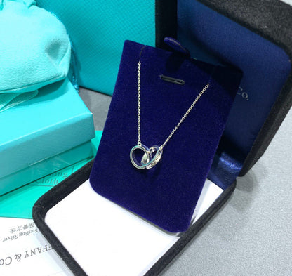 [Lume Jewelry]INTERLOCKING CIRCLES PENDANT SILVER SMALL NECKLACE