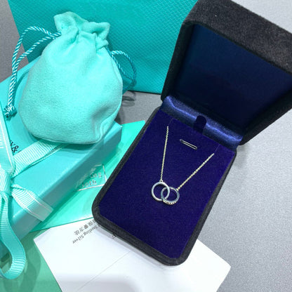 [Lume Jewelry]INTERLOCKING CIRCLES PENDANT SILVER SMALL NECKLACE