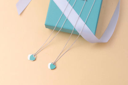 [Lume Jewelry]DOUBLE HEART TAG PENDANT SILVER MINI NECKLACE