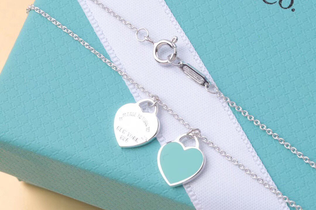 [Lume Jewelry]DOUBLE HEART TAG PENDANT SILVER MINI NECKLACE