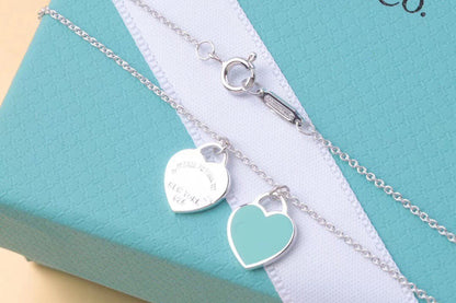 [Lume Jewelry]DOUBLE HEART TAG PENDANT SILVER MINI NECKLACE