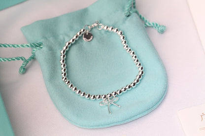 [Lume Jewelry]STERLING SILVER BOW BEAD BRACELET