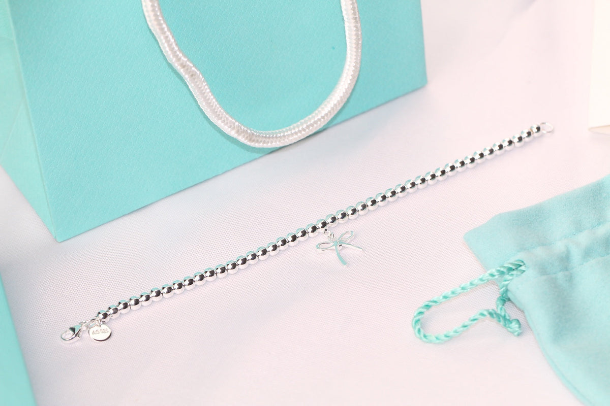 [Lume Jewelry]STERLING SILVER BOW BEAD BRACELET