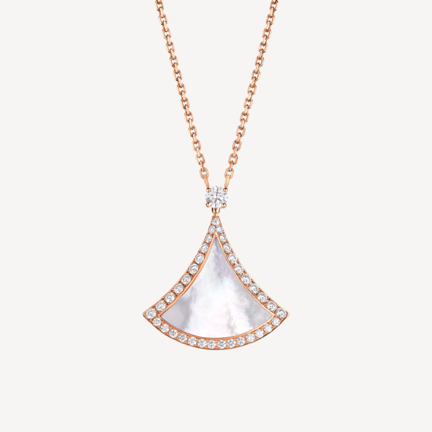 [Lume Jewelry]DREAM MOP DIAMOND PAVED PINK GOLD NECKLACE