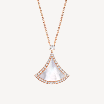 [Lume Jewelry]DREAM MOP DIAMOND PAVED PINK GOLD NECKLACE