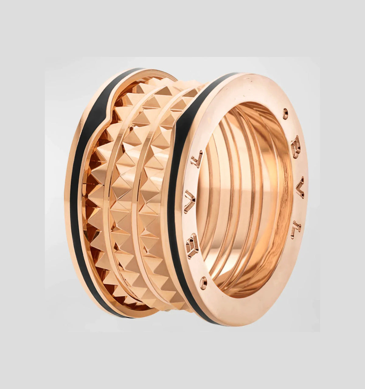 [Lume Jewelry]ZERO 1 ROCK BLACK CERAMIC PINK GOLD LARGE MODEL