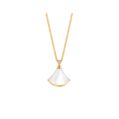 [Lume Jewelry]DREAM NECKLACE WHITE MOP GOLD 1 DIAMOND