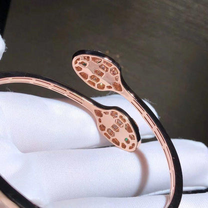 [Lume Jewelry]SERPENTI BRACELET PINK GOLD MALACHITE DIAMOND DOUBLE SNAKE