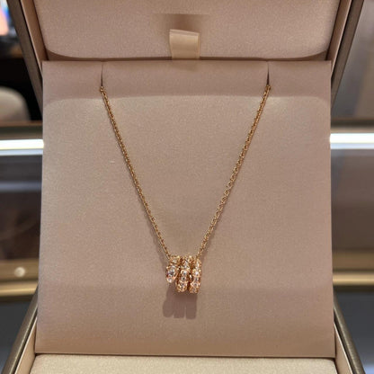 [Lume Jewelry]SERPENTI PINK GOLD NECKLACE DOUBLE RING DIAMOND