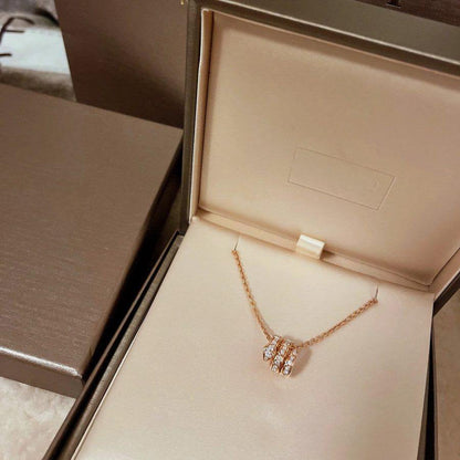 [Lume Jewelry]SERPENTI PINK GOLD NECKLACE DOUBLE RING DIAMOND