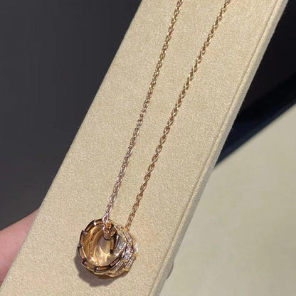 [Lume Jewelry]SERPENTI PINK GOLD NECKLACE DOUBLE RING DIAMOND
