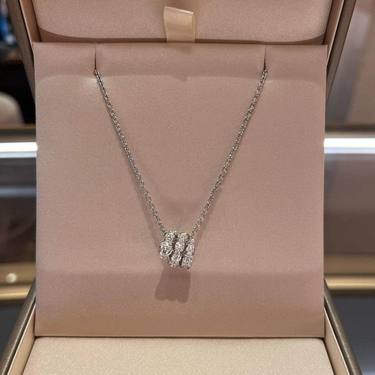 [Lume Jewelry]SERPENTI  NECKLACE DOUBLE RING DIAMOND