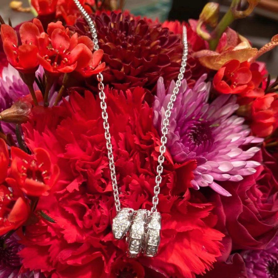 [Lume Jewelry]SERPENTI  NECKLACE DOUBLE RING DIAMOND