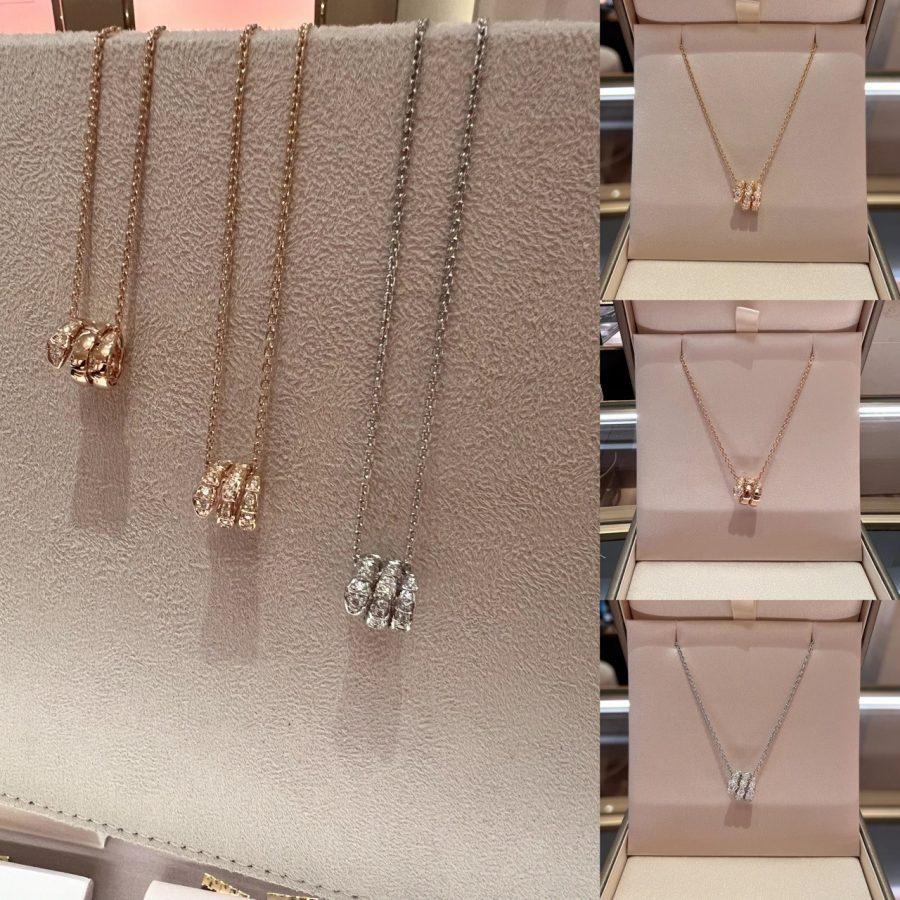 [Lume Jewelry]SERPENTI  NECKLACE DOUBLE RING DIAMOND