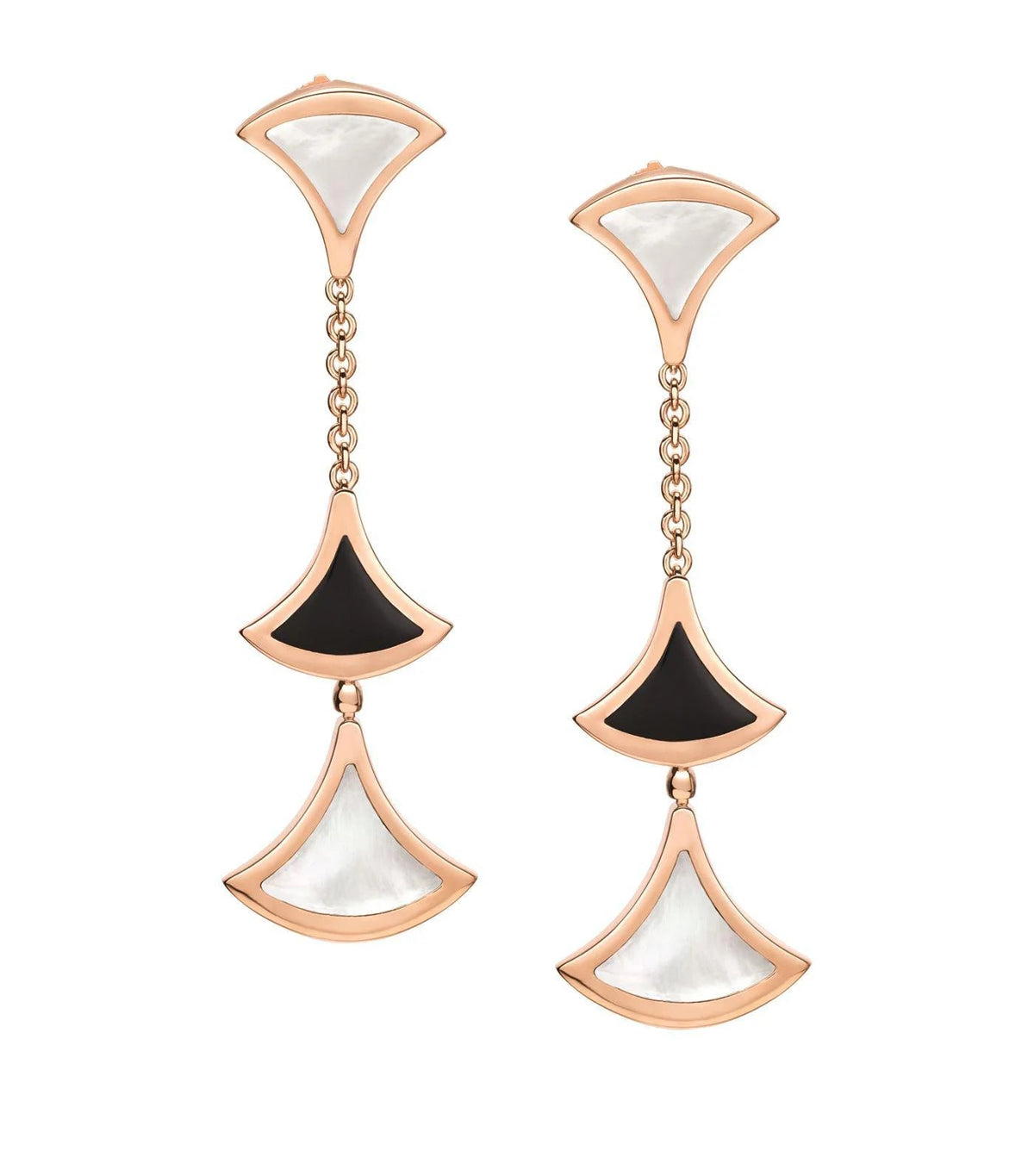 [Lume Jewelry]DREAM EARRINGS 3 MOTIFS ONYX MOP PINK GOLD