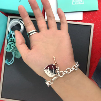 [Lume Jewelry]KEY HEART CARD CHUNKY INTERLOCKING BRACELET LENGTH