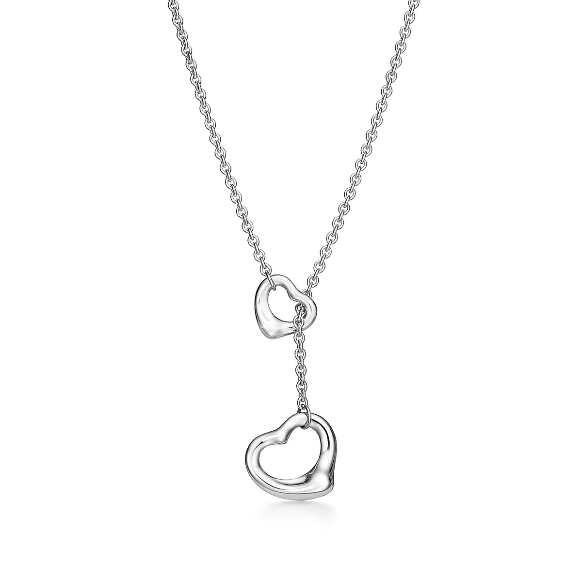 [Lume Jewelry]OPEN HEART LARIAT NECKLACE SILVER