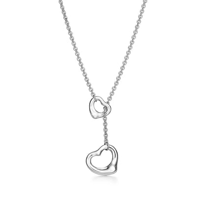 [Lume Jewelry]OPEN HEART LARIAT NECKLACE SILVER